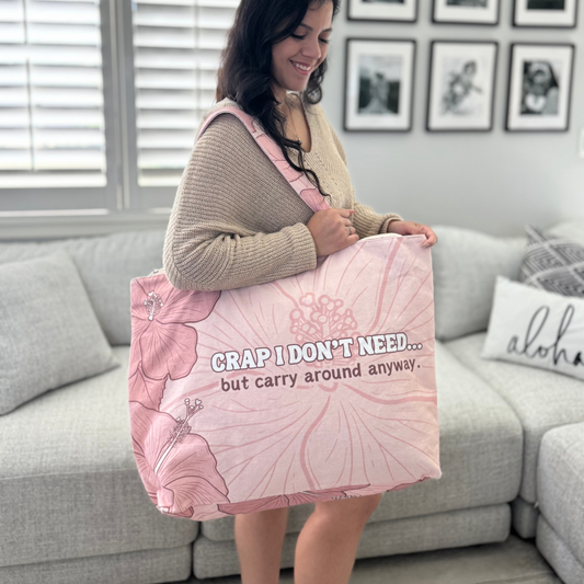 MOOD BAGS - Pink Hibiscus XL Carry All