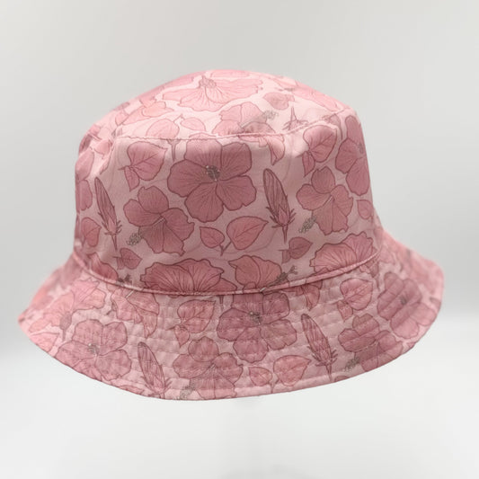 REVERSIBLE BUCKET HAT - Pink Hibiscus