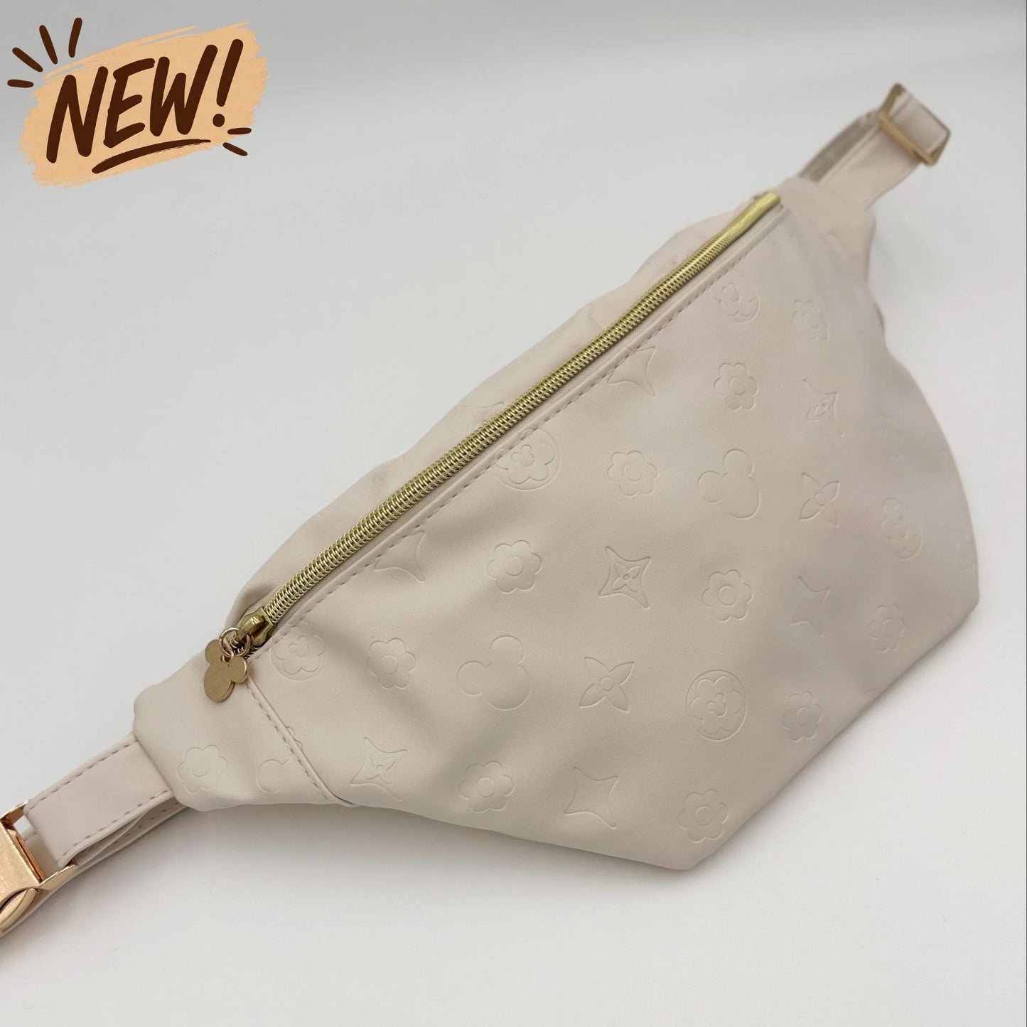 JUMBO FANNY PACK - Cream Leather