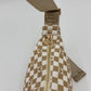 Checkered Corduroy Crossbody Moon Bag