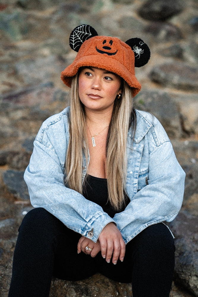 MOUSE EAR BUCKET HAT - Pumpkin Sherpa