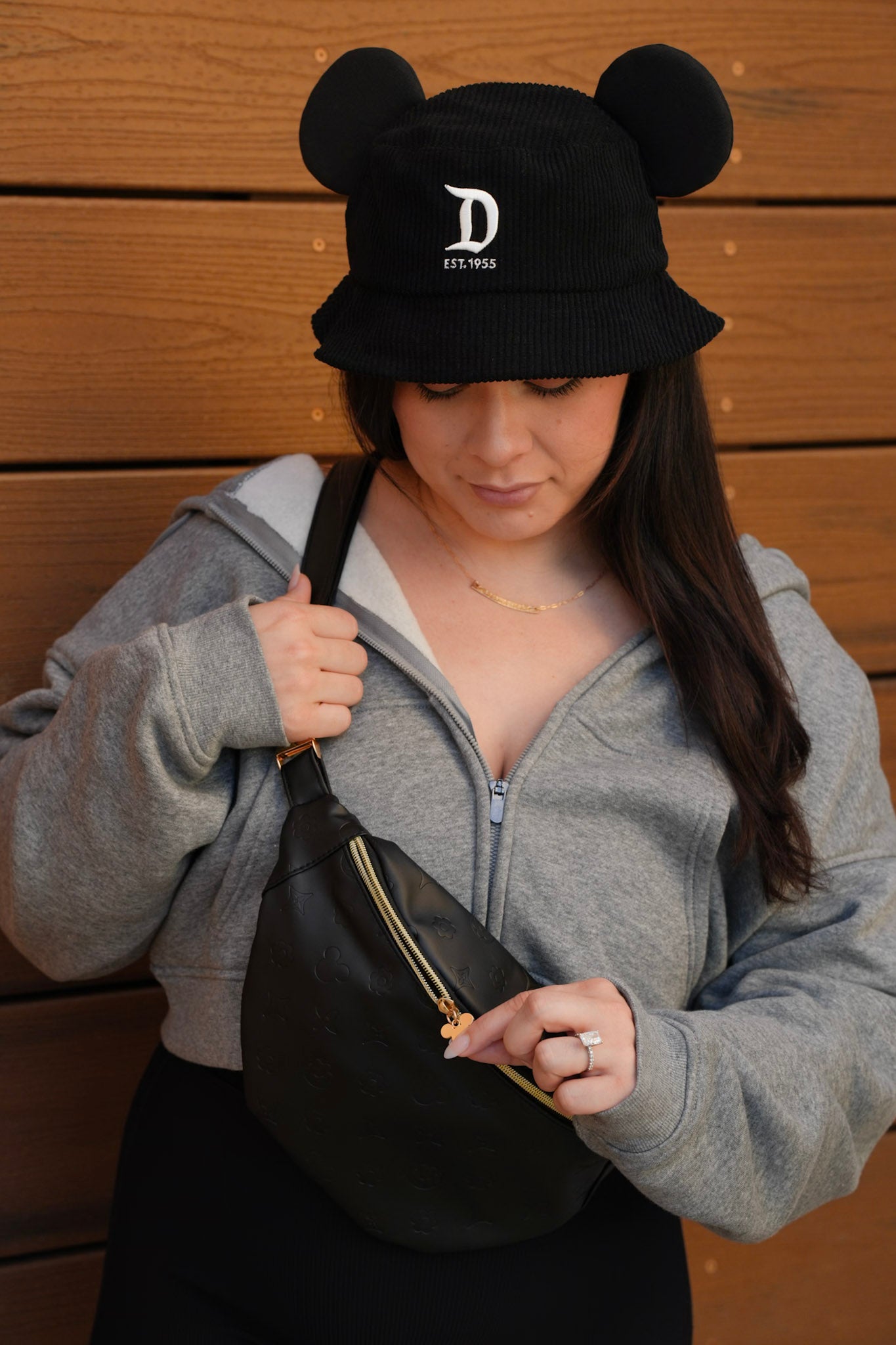 JUMBO FANNY PACK - Black Leather