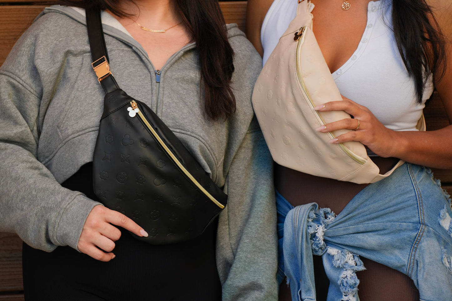 JUMBO FANNY PACK - Black Leather