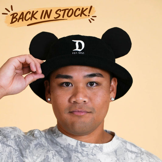 MOUSE EAR BUCKET HAT - Black D