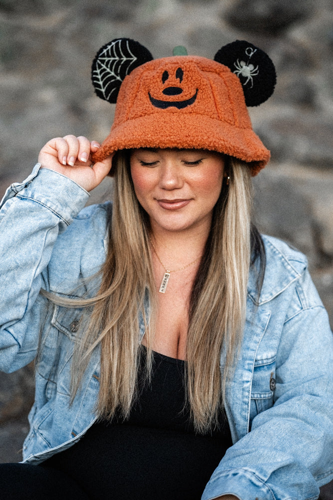 MOUSE EAR BUCKET HAT - Pumpkin Sherpa