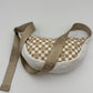 Checkered Corduroy Crossbody Moon Bag