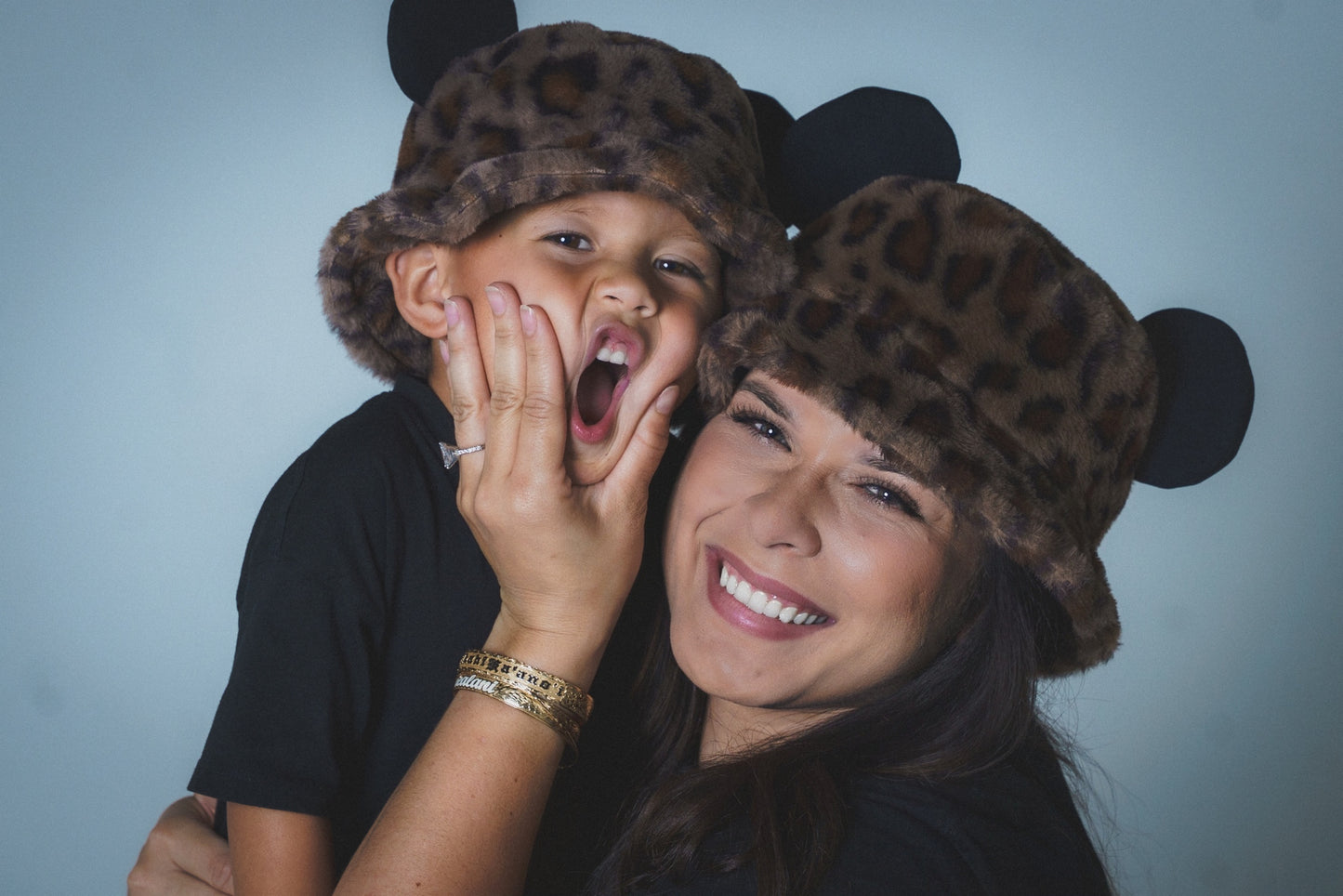 MOUSE EAR BUCKET HAT - Faux Cheetah