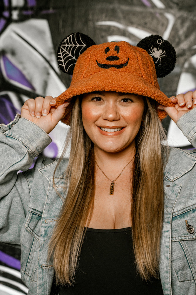 MOUSE EAR BUCKET HAT - Pumpkin Sherpa