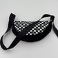 Checkered Corduroy Crossbody Moon Bag