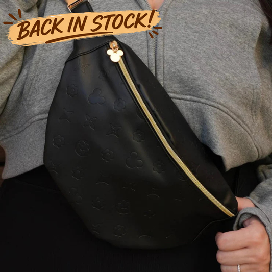 JUMBO FANNY PACK - Black Leather