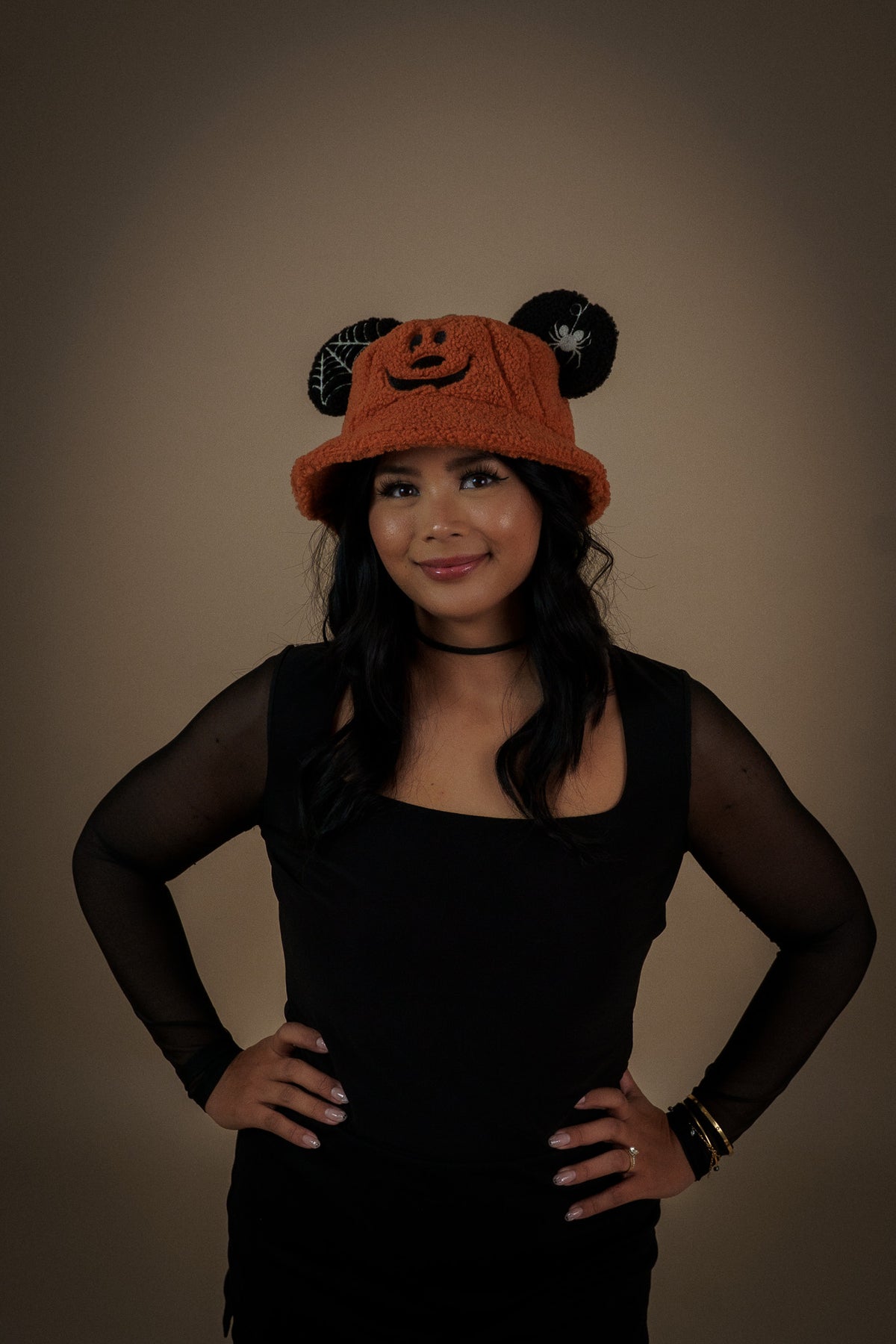 MOUSE EAR BUCKET HAT - Pumpkin Sherpa