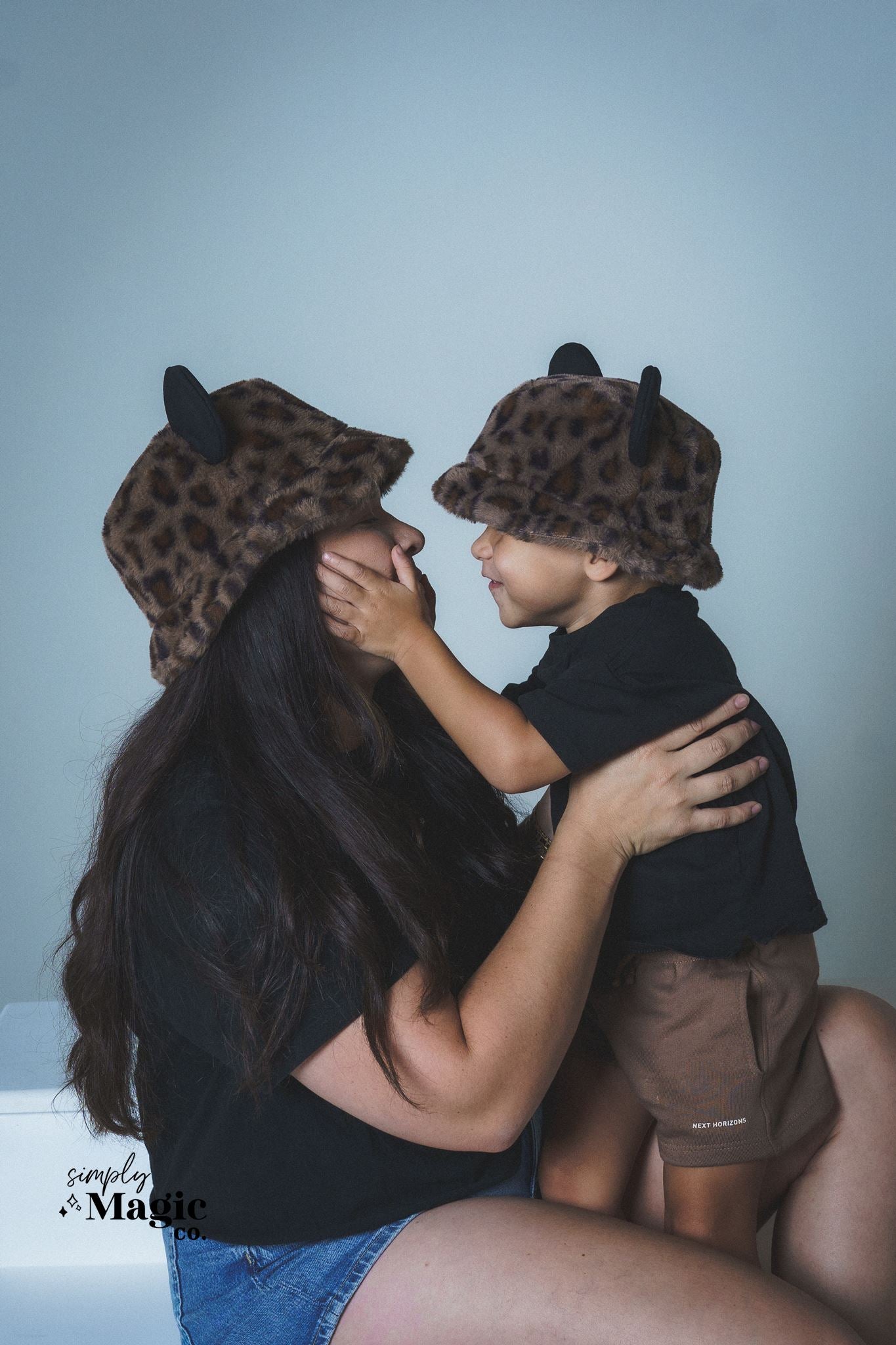 MOUSE EAR BUCKET HAT - Faux Cheetah