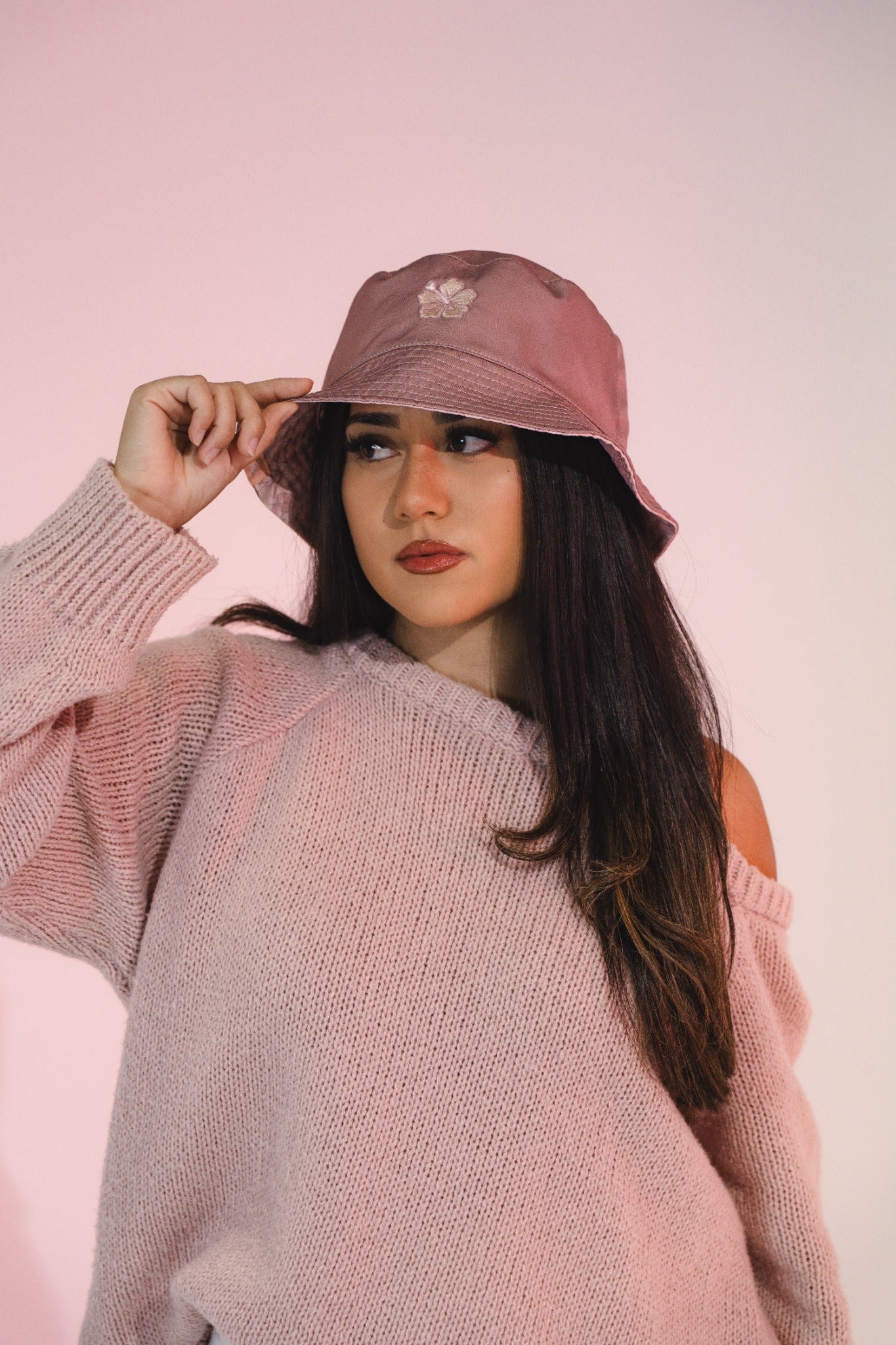 REVERSIBLE BUCKET HAT - Pink Hibiscus