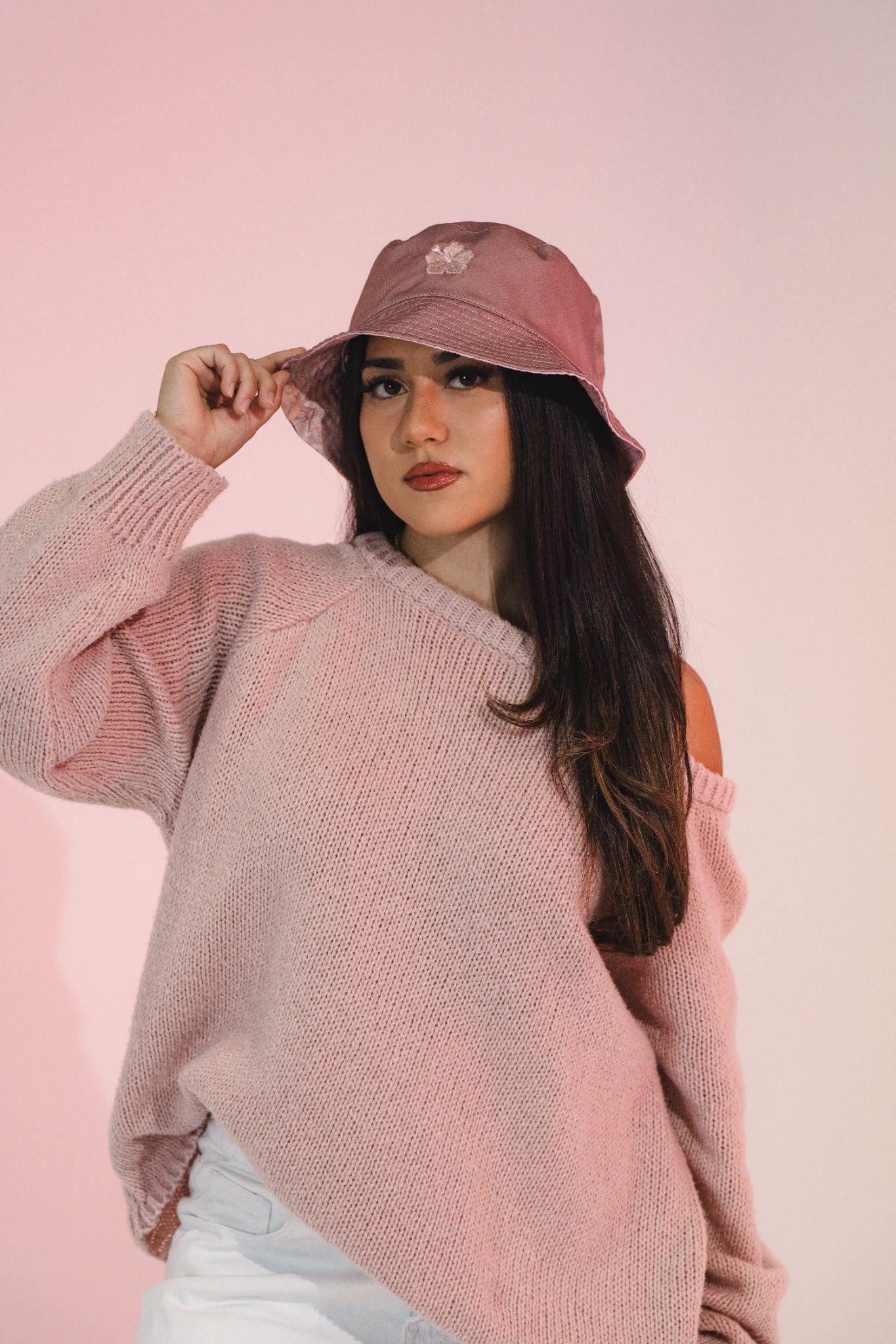 REVERSIBLE BUCKET HAT - Pink Hibiscus