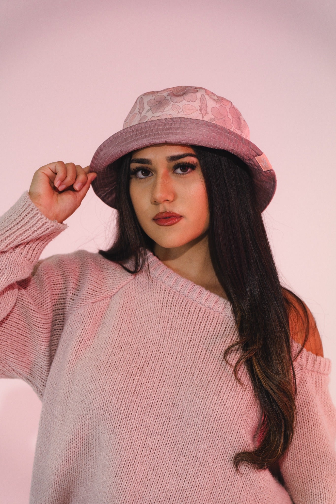 REVERSIBLE BUCKET HAT - Pink Hibiscus