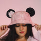 MOUSE EAR BUCKET HAT - Pink Hibiscus