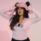 MOUSE EAR BUCKET HAT - Pink Hibiscus