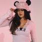 MOUSE EAR BUCKET HAT - Pink Hibiscus