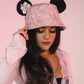 MOUSE EAR BUCKET HAT - Pink Hibiscus