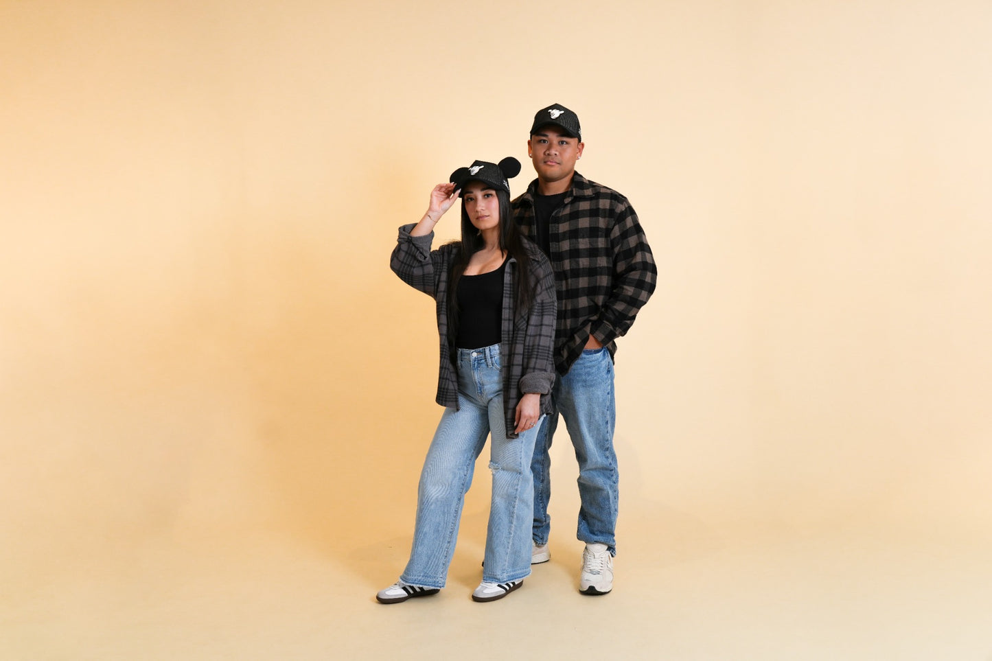 PARKS BASEBALL CAPS - Shaka Black Jean (With/Without Ears)