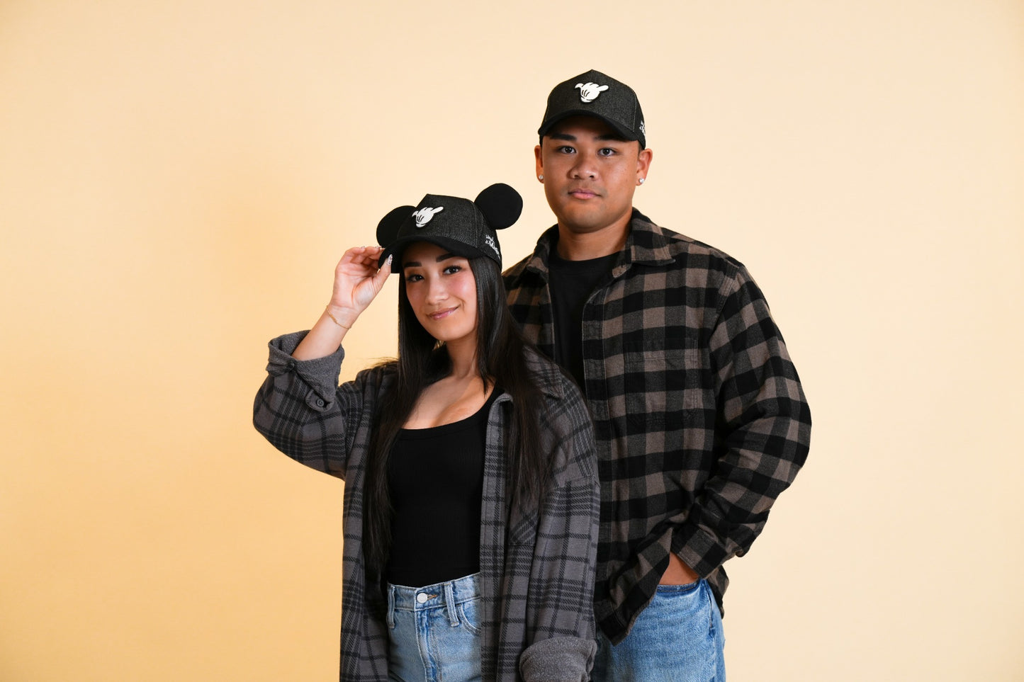 PARKS BASEBALL CAPS - Shaka Black Jean (With/Without Ears)