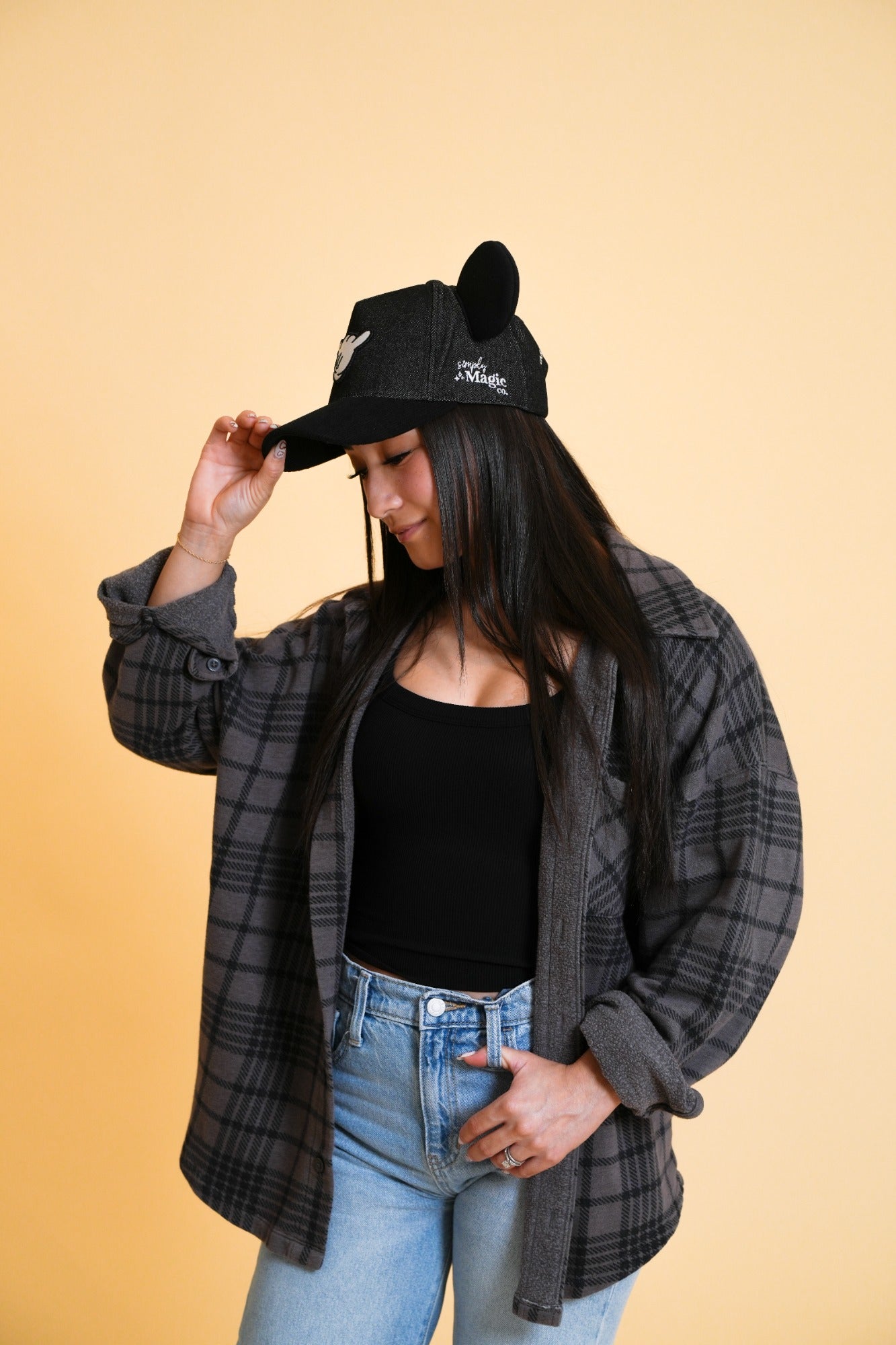 PARKS BASEBALL CAPS - Shaka Black Jean (With/Without Ears)