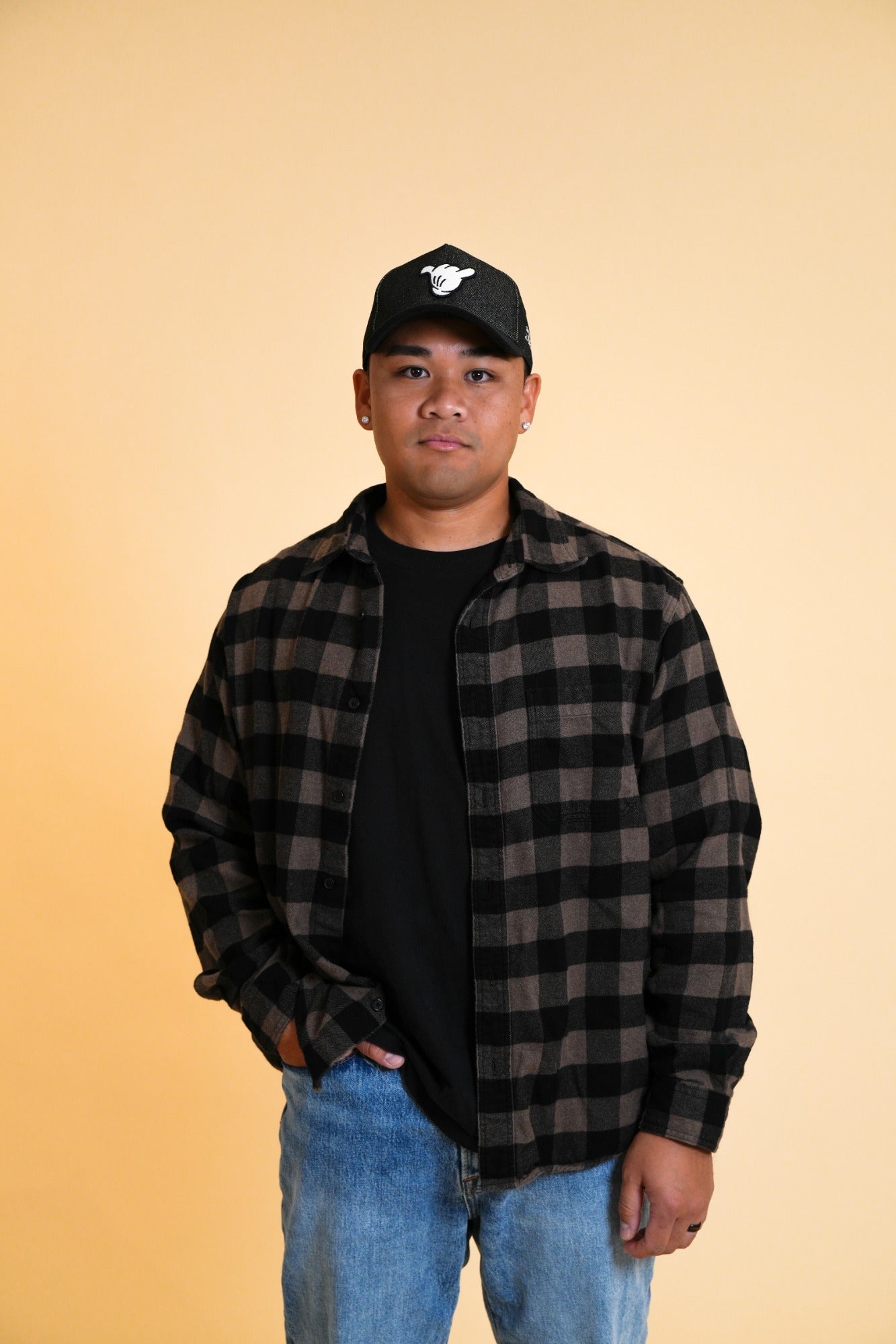 PARKS BASEBALL CAPS - Shaka Black Jean (With/Without Ears)