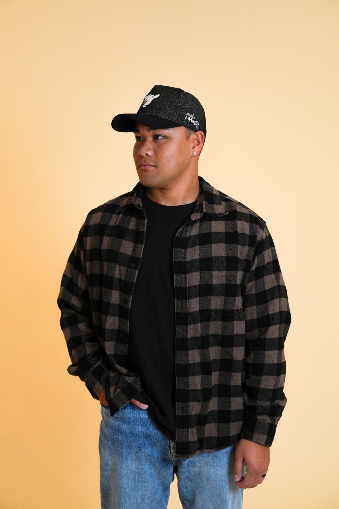 PARKS BASEBALL CAPS - Shaka Black Jean (With/Without Ears)