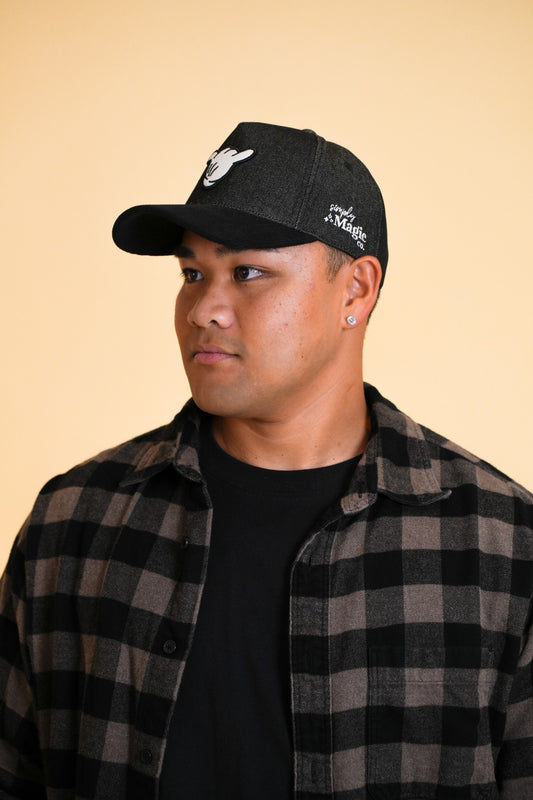 PARKS BASEBALL CAPS - Shaka Black Jean (With/Without Ears)