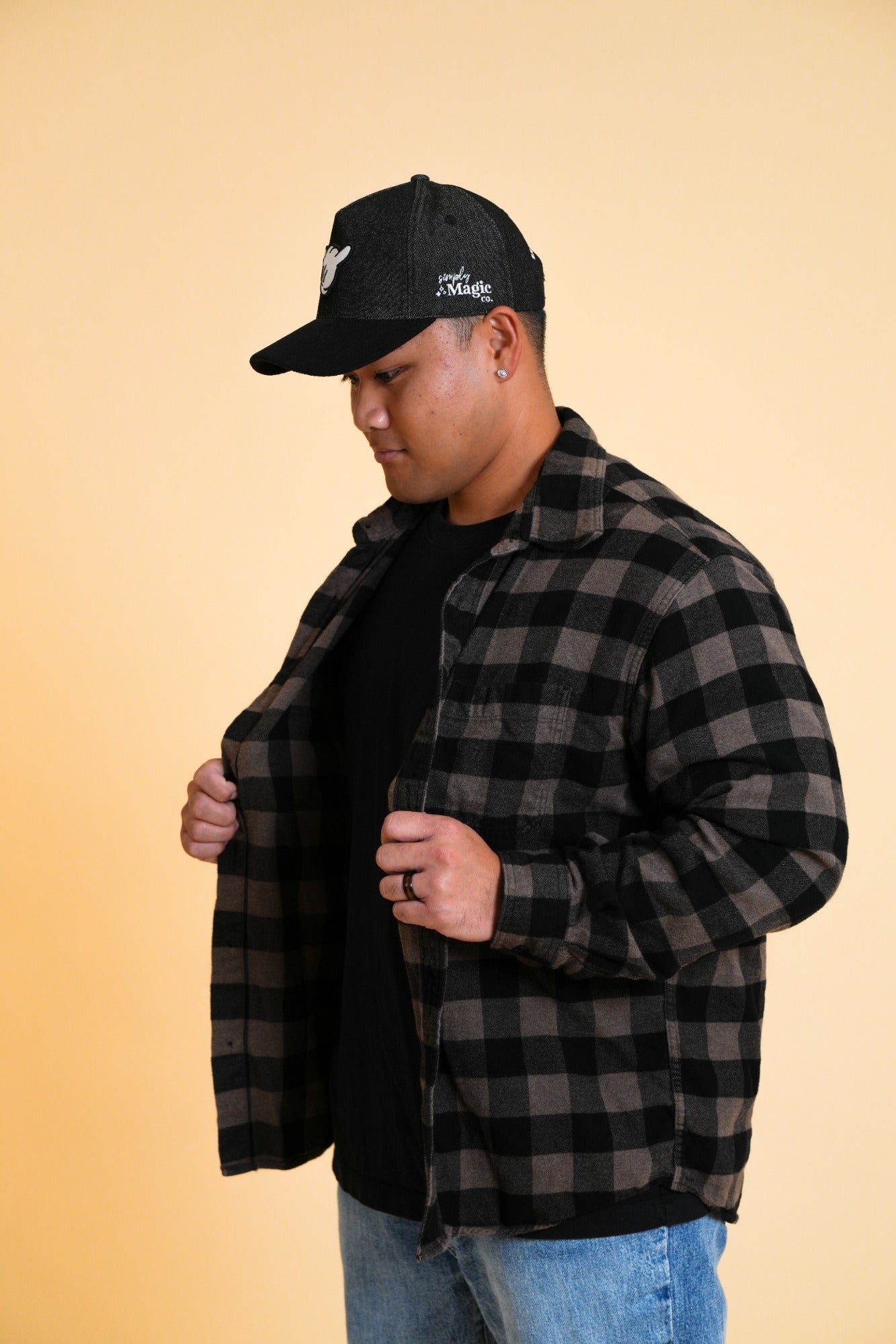 PARKS BASEBALL CAPS - Shaka Black Jean (With/Without Ears)