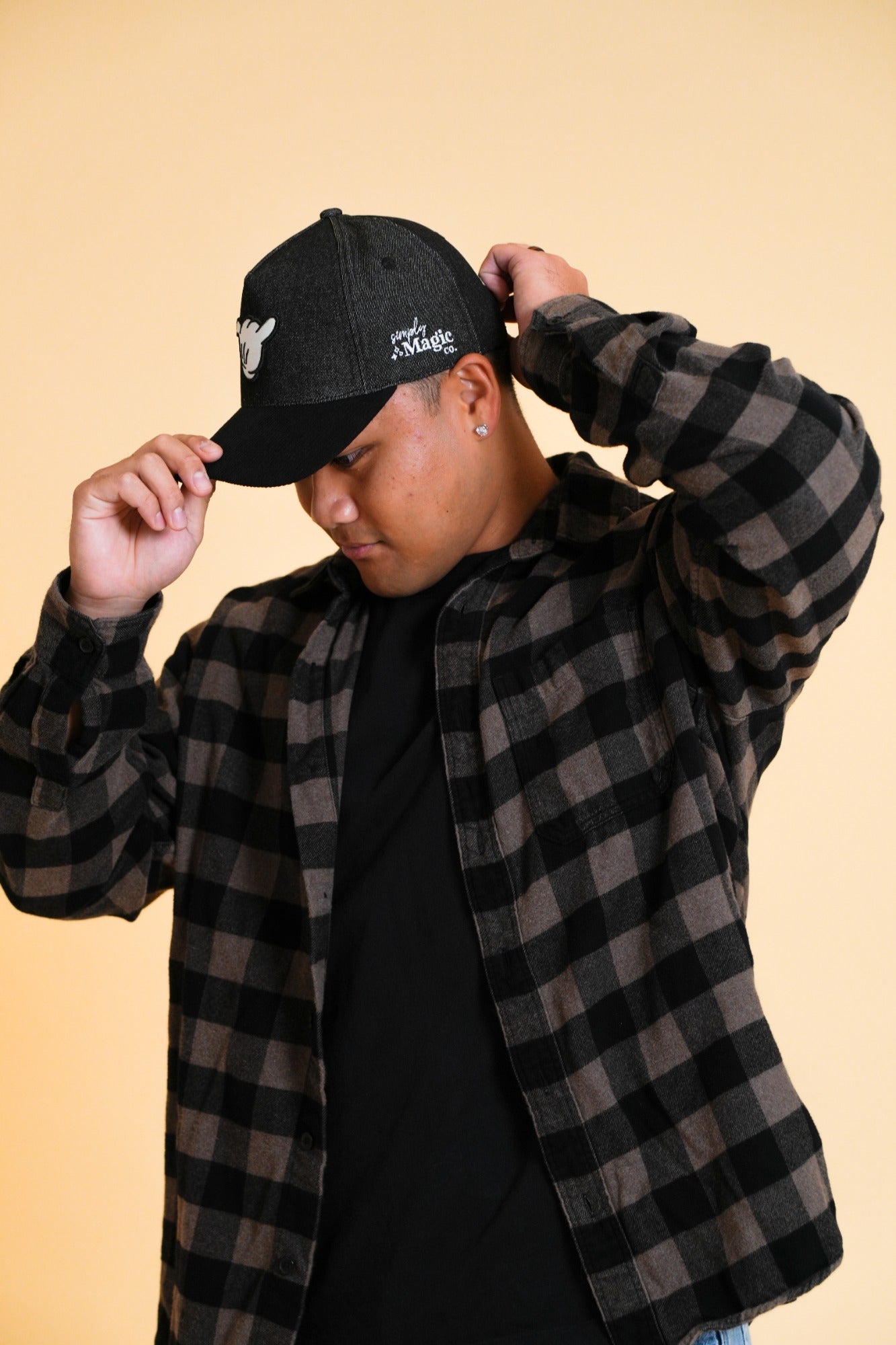 PARKS BASEBALL CAPS - Shaka Black Jean (With/Without Ears)