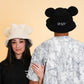 MOUSE EAR BUCKET HAT - Black Sherpa
