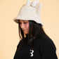 MOUSE EAR BUCKET HAT - Cream Bow Sherpa