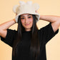 MOUSE EAR BUCKET HAT - Cream Bow Sherpa