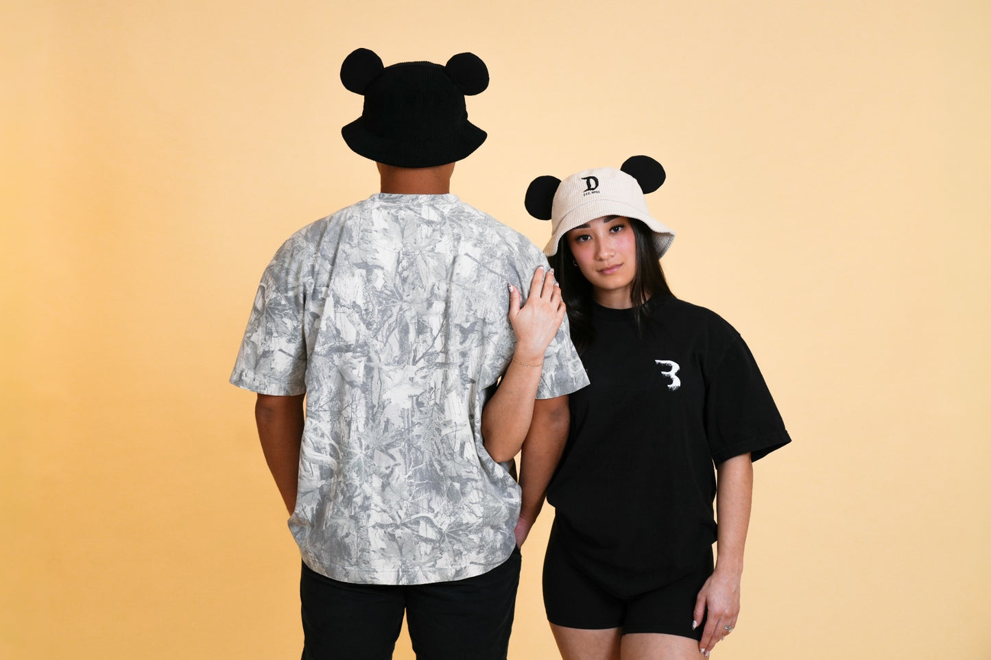 MOUSE EAR BUCKET HAT - Cream D