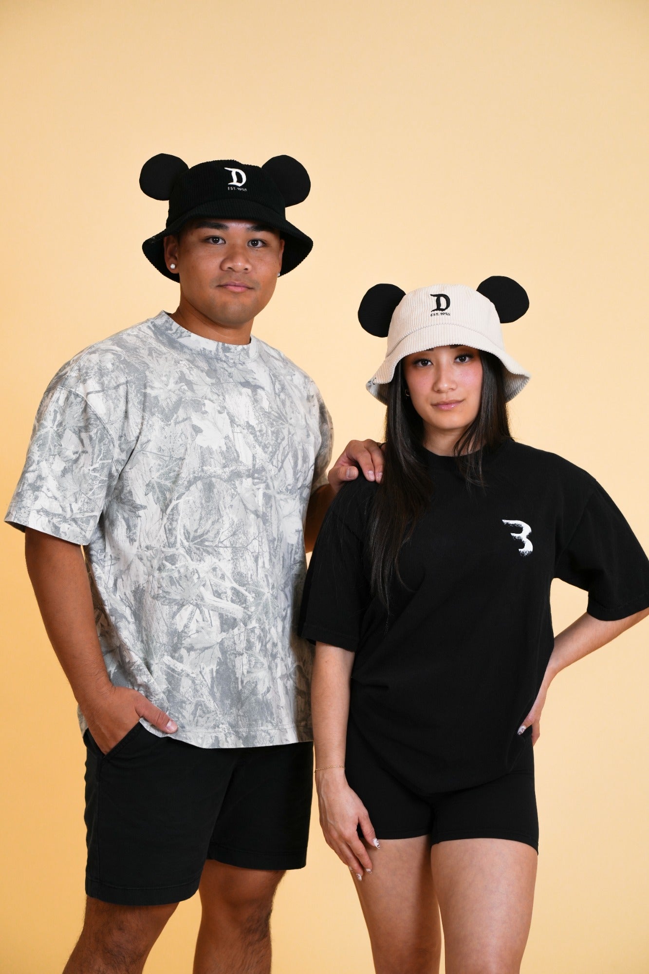 MOUSE EAR BUCKET HAT - Cream D