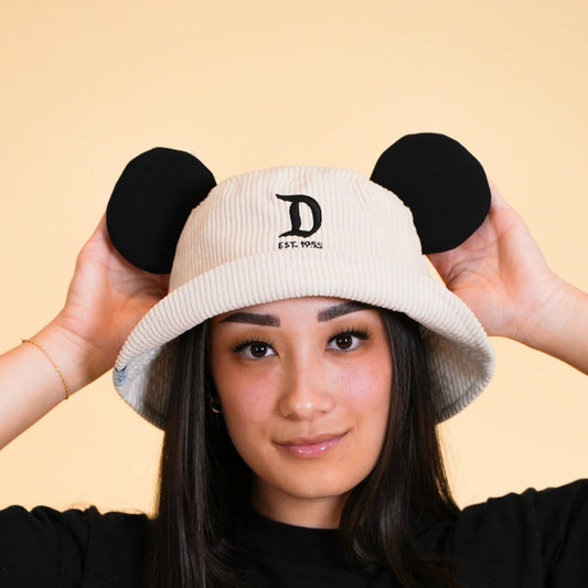 MOUSE EAR BUCKET HAT - Cream D