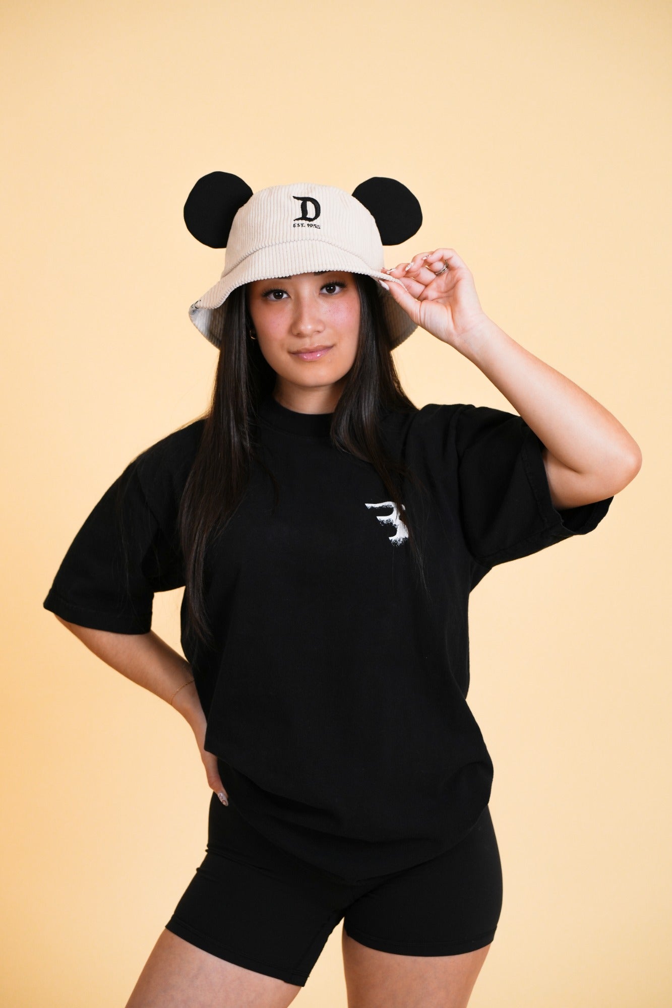 MOUSE EAR BUCKET HAT - Cream D