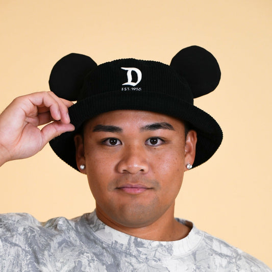 MOUSE EAR BUCKET HAT - Black D