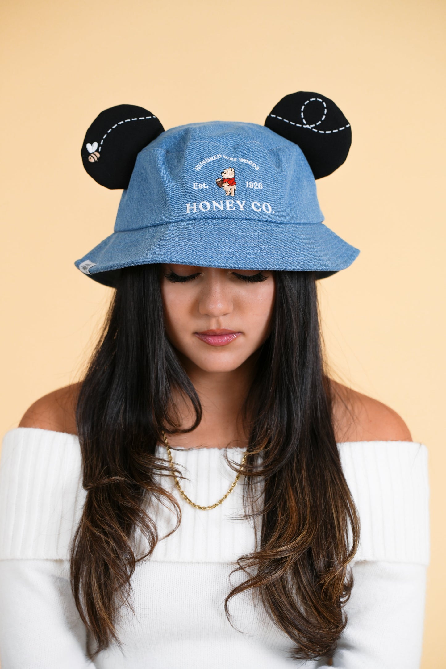 MOUSE EAR BUCKET HAT - Honey Bear